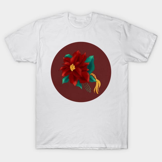 Minhwa: Poinsettia Hair Deco C Type T-Shirt by koreanfolkpaint